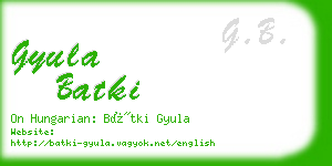 gyula batki business card